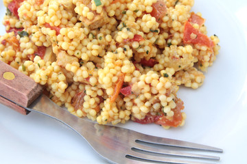 salade de pâtes et poulet