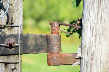 Rusty gate hinge