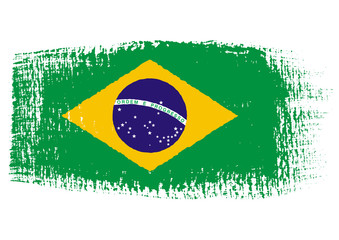 brushstroke flag Brazil with transparent background