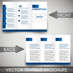 Business three-fold flyer template, brochure, cover design