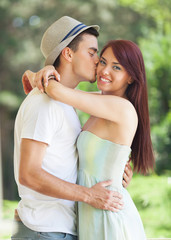 Lovely young couple embracing