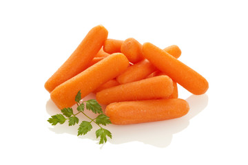Baby Carrots isolated on white background
