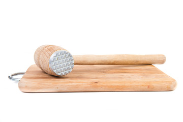 meat tenderizer and board