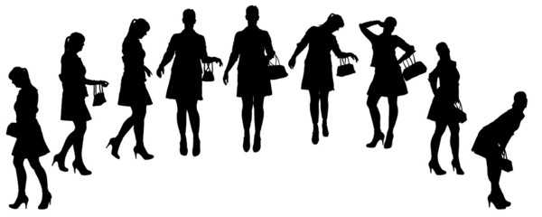 Vector silhouette of a woman.