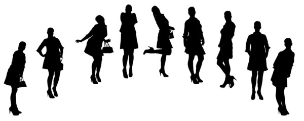 Vector silhouette of a woman.
