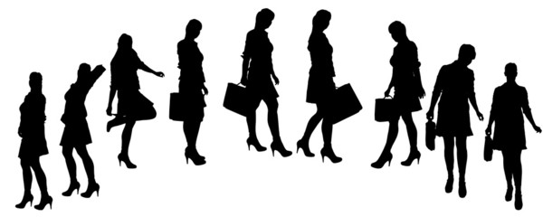Vector silhouette of businesswoman.