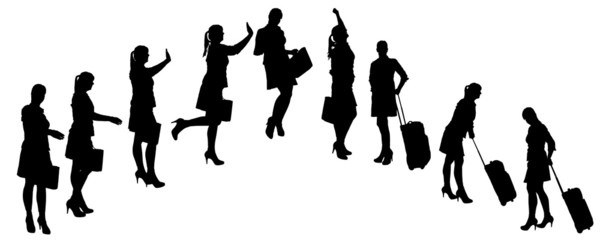 Vector silhouette of businesswoman.