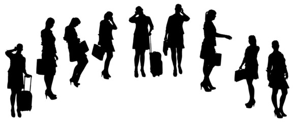 Vector silhouette of businesswoman.
