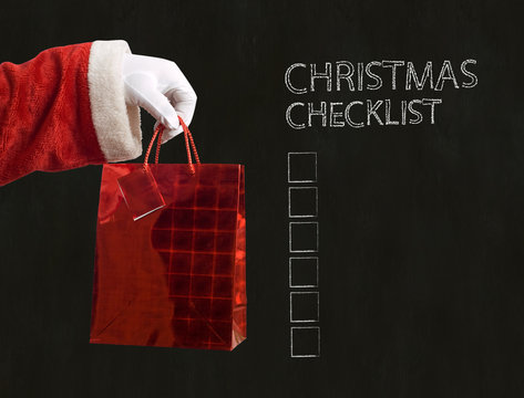 Father Christmas present and christmas checklist
