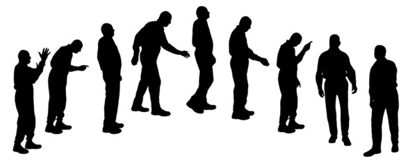 Vector silhouette of old people.