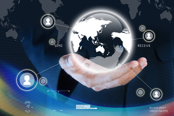 Smart hand  showing globe