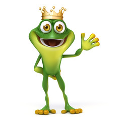 Obraz premium Frog with crown