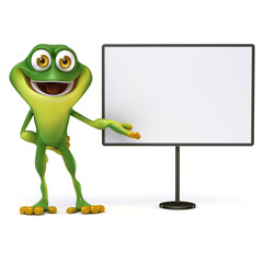 Frog  with white board