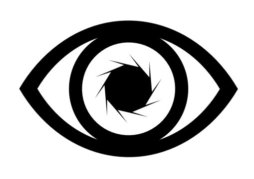 Eye icon vector with lens effect