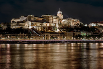 Royal Palace or Buda Castle at night. Budapest, Hungary