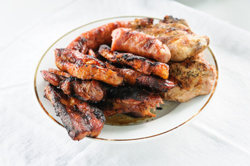 dish with grilled meat