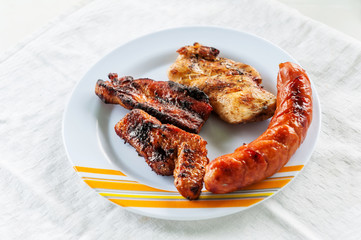 dish with grilled meat