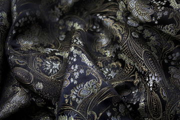 Silk black and gold fabrick