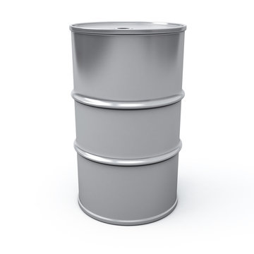 Metallic oil barrel, 3d