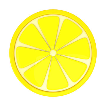 Lemon fruit slice, 3d