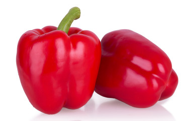fresh isolated red peppers