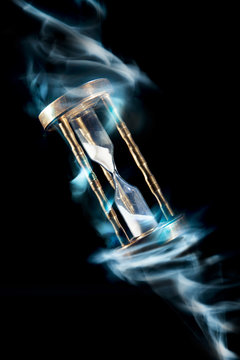 Hourglass, time concept with a high contrast image