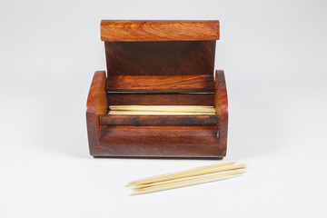 Wood Box of toothpicks