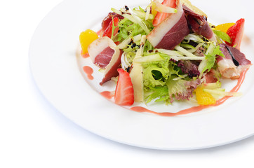 Salad with smoked duck breast