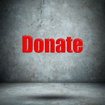 Donate on concrete wall