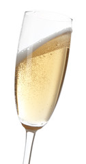 Glass of champagne, isolated on white