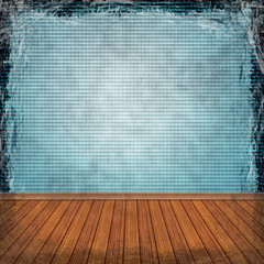 Blue grunge background. Abstract vintage texture with frame and