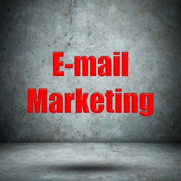 E-mail Marketing on concrete wall