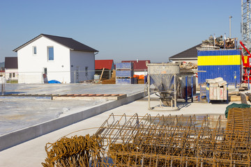 Baustelle für ein neues Wohnhaus