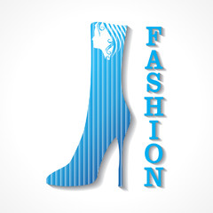 Beauty and fashion icon with shoe and face stock vector