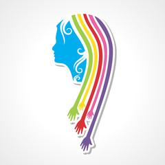 Beauty and fashion icon with hand stock vector