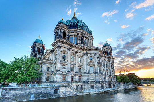 sunset at Berlin Cathedral, Germany