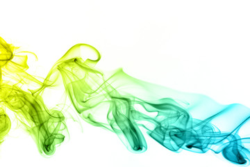 Colored smoke isolated on black background