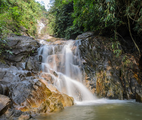 Evergreen forest waterfall in Chanthaburi, Thailand