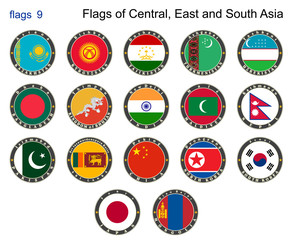 Flags of Central, East and South Asia. Flags 9