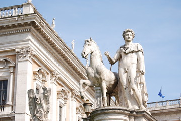 equestrian statue of Castor on Capitol. Rome. Italy