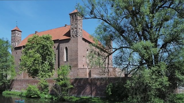 Old gothic medieval castle in Lidzbark Warminski in Poland
