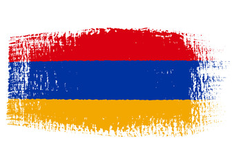 brushstroke flag Armenia with transparent background