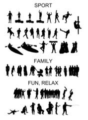 set of people silhouettes