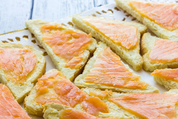 Canapes with salmon