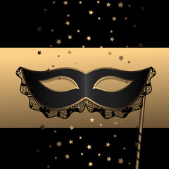 black mask with lace