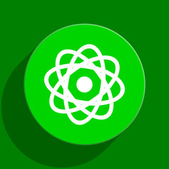 atom green flat icon