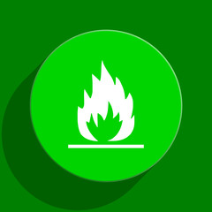 flame green flat icon