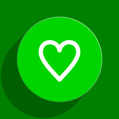 heart green flat icon