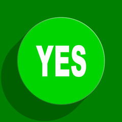 yes green flat icon