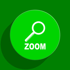 zoom green flat icon